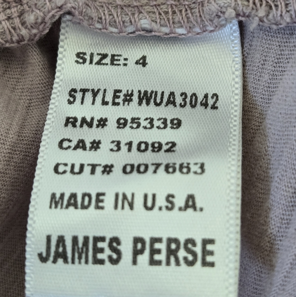 James Perse Pale Pink Slub Side Panel Button Camp Shirt  Size 4 or XL - Picture 13 of 15